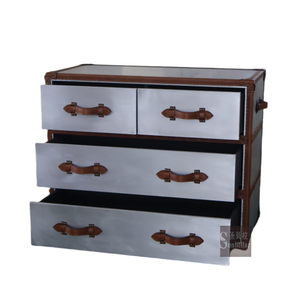 ตู้ลิ้นชักสไตล์อเมริกันวินเทจอุตสาหกรรมฮาร์ดแวร์โลหะหนังวัสดุอะลูมิเนียมโบราณตู้หลายด้านสำหรับบ้าน - Product Image 3