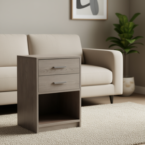 Tavolino Molina Grigio Cenere con 2 Cassetti, Mobile Contenitore per Soggiorno, Design Moderno - Product Image 2