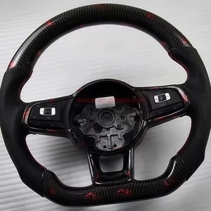 พวงมาลัยรถกอล์ฟคาร์บอนไฟเบอร์ปลอมแปลงสีขาวและสีดำแบบกำหนดเอง MK5 <span class=keywords><strong>5</strong></span> 6 7 R MK6 <span class=keywords><strong>MK7</strong></span> <span class=keywords><strong>Jetta</strong></span> POLO Passat CC B7 B6 - Product Image 2