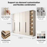 Offre Spéciale : Ensemble de Dressing Moderne Classique Personnalisé pour Chambre à Coucher, Armoire Autoportante à Portes Coulissantes Verrouillables, Rangement Écologique pour Salon