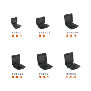 Unisupply 9 "* 9" * 3 lò vi sóng an toàn dùng một lần vỏ sò để đi container bản lề hộp cho thức ăn nhanh - Product Image 3