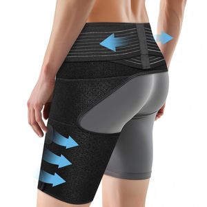 Manga de compresión ajustable con logo personalizado para isquiotibiales, muslos y ingle, para soporte de cadera, lesiones al <span class=keywords><strong>muslo</strong></span> y desgarros de músculos inguinales - Product Image 1
