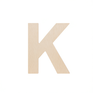 Lettera K in legno per decorazione da parete, 12 pollici, finitura bianca - Product Image 2