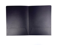 Carpeta de presentación negra con 2 bolsillos, estampado dorado y plateado, talla de la letra estadounidense