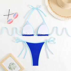 Bikini Micro Sexy con Escote en V Profundo y Tirantes Personalizados para Mujer, Traje de Baño con Tanga, Ropa de Playa - Product Image 5