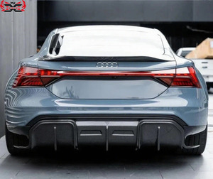Sợi Carbon cơ thể Kit cho Audi <span class=keywords><strong>RS</strong></span> / <span class=keywords><strong>E</strong></span>-Tron GT phía trước Bumper Lip Side váy phía sau Bumper khuếch tán phía sau cánh Spoiler phía trước cánh - Product Image 4