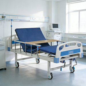 Lit d'hôpital manuel <span class=keywords><strong>en</strong></span> acier à manivelle unique, prix usine, avec dossier réglable et barrières latérales pliables pour examen du patient - Product Image 5