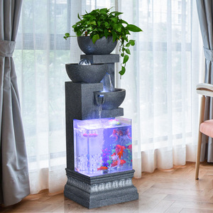 Fontaine d'eau d'intérieur Quanfangyuan, aquarium, 43,5x31x153cm, lumière LED, décoration pour salon, bureau - Product Image 3