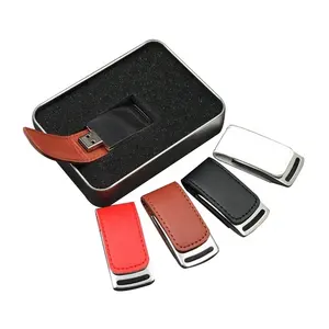 High Quality Black 1GB 2GB 4GB 8GB 16GB 32GB 64GB 2.0 PU Leather usb Pen 128GB Flash Drive USB 2.0