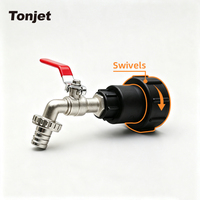 Robinet de jardin en laiton à filetage grossier S60x6 robuste, raccord pour réservoir IBC, connecteur de tuyau 1/2 pouce