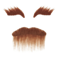 Set de 3 Cejas y Bigotes Postizos Autoadhesivos, Blancos, Amarillos y Marrones, Accesorio Novedoso para Hombres, Halloween, Cosplay