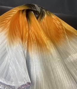 Gradient Glossy xếp li kết cấu in Organza vải thẳng rộng hình dạng đám cưới nền thiết kế trang trí vải - Product Image 2