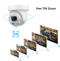 Cámara de Seguridad IP PTZ con Zoom Óptico 5X, 8MP, 4K Ultra HD, Disuasión Activa, Visión Nocturna en Color con IA, Foco y Sirena, Audio Bidireccional