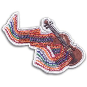 แผ่นปะผ้าสักหลาดปักลายไวโอลินสีสันสดใส DigitEMB รูปทรงทวีปแอฟริกา ขนาด 2.75 x 3.75 นิ้ว สำหรับรีดติดเสื้อแจ็คเก็ต - Product Image 4