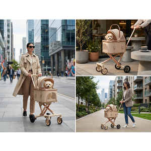 أزياء عالية خفيفة الوزن قابلة للطي الكلب القط عربة روز الذهب الحيوانات الأليفة أكسفورد حقيبة عالية القيمة اللون فصل حقيبة عبر الحدود - Product Image 6