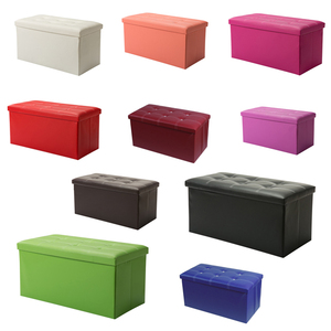 Stool Folding Folding Stool Factory Wholesale PU Leather Ottoman Stool Bench Household Storage Folding Stool