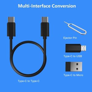 Hot Selling Portable 6-in-1 Phone Charging Adapter Kit 0.2M Type C <b>USB</b> Cable Nylon Jacket Travel Charge <b>USB</b> OTG Mobile Phone Set - Product Image 5