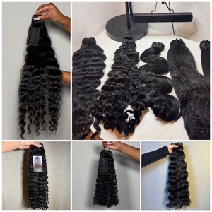 Extensions de cheveux humains en vrac, bruts, bouclés et ondulés, non-Remy, à <span class=keywords><strong>double</strong></span> trame, fabriquées à la machine, origine Cambodge - Product Image 5
