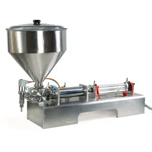 Single double head automatic filler bottle filling machine with mixture and hopper for honey jar