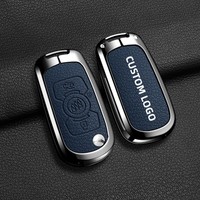 Housse de clé de voiture en alliage de zinc et cuir, compatible avec Buick Verano 2015-2023, luxe, anti-rayures, anti-chute, protection complète, étui pour clé de voiture