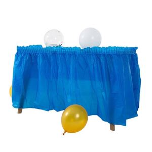Faldas <span class=keywords><strong>de</strong></span> <span class=keywords><strong>Mesa</strong></span> Desechables <span class=keywords><strong>de</strong></span> Plástico para Decoración <span class=keywords><strong>de</strong></span> Fiestas <span class=keywords><strong>de</strong></span> Boda y Cumpleaños, Color Sólido con Volantes, Venta al Por Mayor - Product Image 1