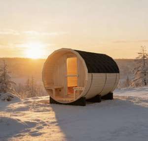 En stock, 10 % de réduction : Cabine de sauna vapeur en forme de baril pour bien-être thérapeutique – Vente directe de cabine de sauna pour la maison - Product Image 1