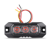 3 Luces Estroboscópicas LED Intermitentes de 12V para Camiones, Autos y Vehículos, Mini Luz de Rejilla, Baliza de Emergencia, Luces de Advertencia con Función de Sincronización, Rojo, IP65