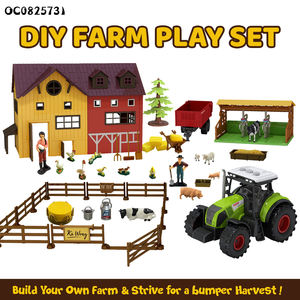 Simulation de jeu 101 pièces bricolage en plastique petit animal <span class=keywords><strong>ferme</strong></span> maison <span class=keywords><strong>tracteur</strong></span> modèle jouets pour enfants - Product Image 2
