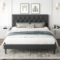 Base de Cama Acolchada de Primera Calidad con Cabecera Ajustable y Soporte Estable para Importadores de Muebles para el Hogar