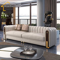 High-End Wohnzimmer Sofa Set Luxus möbel Holz Armlehne Leder 3 Sitz Sofa Sofas für Wohnzimmer Wohn möbel