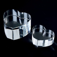 Vente en gros d'usine - Trophée en cristal K9 en forme de cœur, cube de cristal vierge pour gravure laser personnalisée, souvenir de mariage ou de la Saint-Valentin