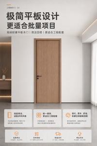 Puerta Interior Minimalista con Aislamiento Acústico, Superficie Acabada en HPL HPDL para Sala de Estar, Apertura Manual - Product Image 6