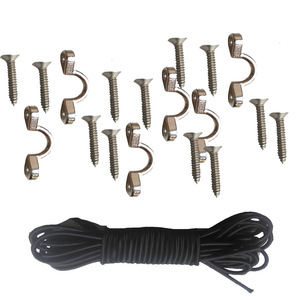 Hhp Anchor Metal C Type <b>Hook</b> Screw Set 6 Pcs With 2M Elastic Rope For <b>Boat</b> Retrofit Upgrade - Product Image 4