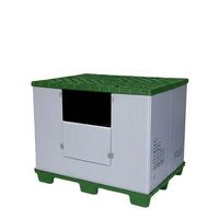 Caisse de stockage Euro-palette personnalisée en gros, en plastique, simple face, pliable, empilable, recyclable
