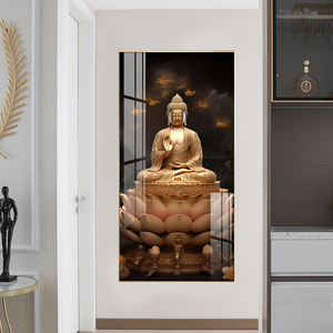 HUAMIAO New Design <strong>Buddha</strong> on Lotus Wall Picture Crystal Porcelain <strong>Painting</strong> Modern <strong>Buddha</strong> Portrait Wall Art <strong>Painting</strong> Home Decor - Product Image 5