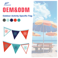 Publicité forme triangulaire personnalisé fanion Polyester impression banderoles bannière suspendue logo personnalisé chaîne drapeau