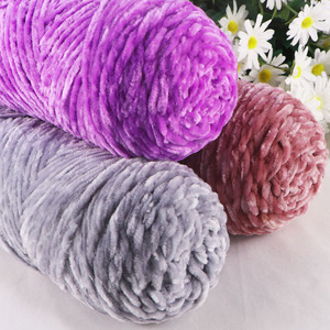 200g <span class=keywords><strong>Chenille</strong></span> <span class=keywords><strong>fil</strong></span> de velours boule <span class=keywords><strong>fil</strong></span> épais <span class=keywords><strong>crochet</strong></span> pantoufles poupée écharpe bricolage tricoté à la main matériel sac - Product Image 4