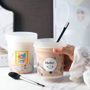 Pot en plastique PP jetable, anti-fuite, à paroi simple, de qualité alimentaire, pour gelée de <span class=keywords><strong>herbe</strong></span> brûlée, poudre de fruits glacée, boules de taro et soupe sucrée - Product Image 4