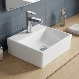 อ่างล้างหน้า lavabo พอร์ซเลนทรงกลมสำหรับห้องครัวห้องน้ำบ้านเซรามิคสุขภัณฑ์อ่างล้างหน้าอินเดีย - Product Image 5