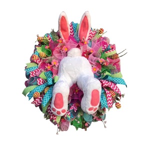 Dropship 2023 <strong>Easter</strong> Thief Bunny Butt <strong>Wreath</strong> With Ears Cartoon Bunny Shape Cute Decoration Ornaments <strong>Door</strong> Stickers Decor Ostern - Product Image 1