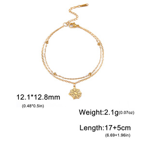 Wholesale 18K Gold Plated Stainless Steel Spider Web Cobweb <strong>Bracelet</strong> <strong>Men's</strong> Hip Hop Street <strong>Style</strong> Custom Fashion Charm <strong>Bracelets</strong> - Product Image 3