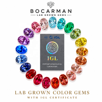 IGLAGL Pierre précieuse ovale de couleur cultivée en laboratoire, Rubis Sang de Pigeon, Bleu Royal, certifiée IGL, à changement de couleur, pierre en vrac, vente en gros d'usine