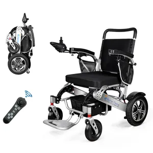 2023 hot selling aluminum alloy lightweight wheelchair folding power remote control electric wheelchair