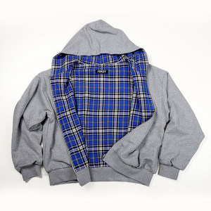 Felpa con Cappuccio Reversibile Oversize da Uomo con Design Patchwork a Quadri Retrò Personalizzato e Zip - Product Image 5