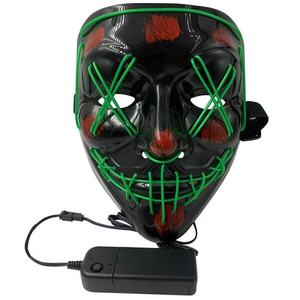 Máscara Luminosa POWER con Diseño en Forma de V, Máscara LED con Efecto de <span class=keywords><strong>Sangre</strong></span> Terrorífica, Fluorescente, para Fiestas de Disfraces y Cosplay - Product Image 1