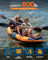 P.F. Kayak gonflable de pêche 2026, nouveau design, 12'2''*36''*13'', orange, avec accessoires d'excellence
