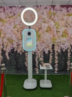 Machine Photobooth Portable Kingsun pour iPad – Idéale Mariages et Événements Festifs – Photobooth Selfie avec Étui de Transport et Anneau Lumineux LED