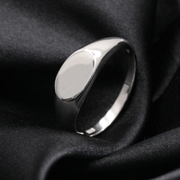 Feiner Maßgefertigter Ovaler Gravierter 925 Sterling Silber Blanko-Siegelring Damen Herren Schmuck Hochzeit Party