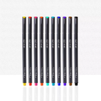 Ensemble de stylos marqueurs artistiques SR153 Fluency Line 10 couleurs pour le dessin, pointe en fibre de 0,38 mm, encre à base d'eau, double face, écriture non effaçable, pointe non effaçable