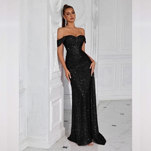 <span class=keywords><strong>Robe</strong></span> de bal sirène <span class=keywords><strong>noire</strong></span> scintillante à sequins pour femme <span class=keywords><strong>noire</strong></span>, sans manches, avec décolleté <span class=keywords><strong>plongeant</strong></span> transparent, <span class=keywords><strong>robe</strong></span> de soirée élégante - Product Image 5
